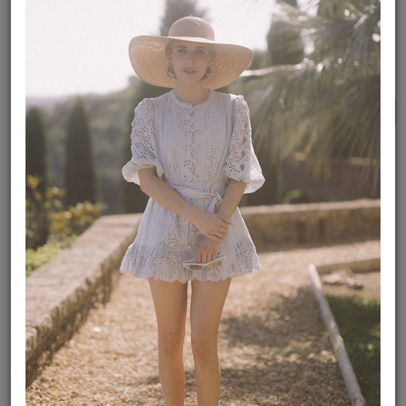 Zimmermann Dresses & Skirts - Zimmermann cotton linen eyelet mini dress